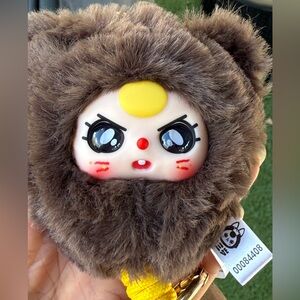 Baby Three Animal Plush Lanyard Series Brown with Yellow Accents